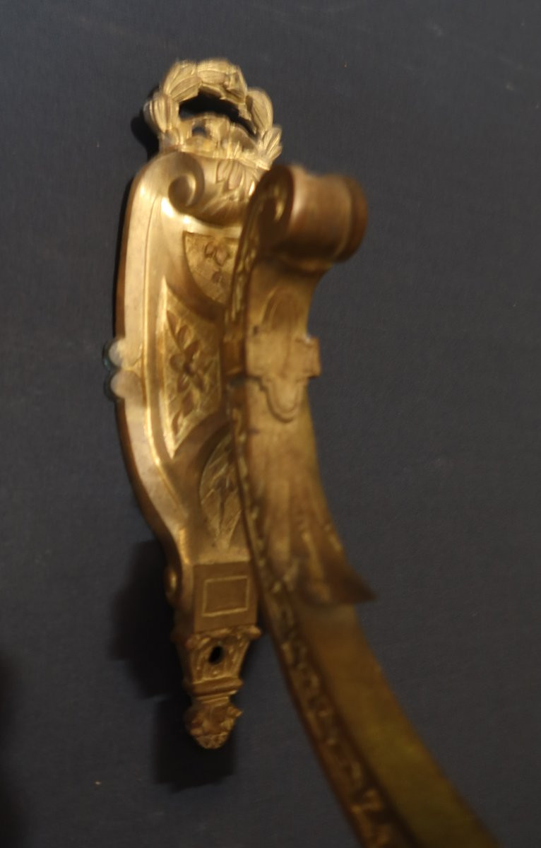 Paire d'embrasses de rideaux en bronze -photo-3