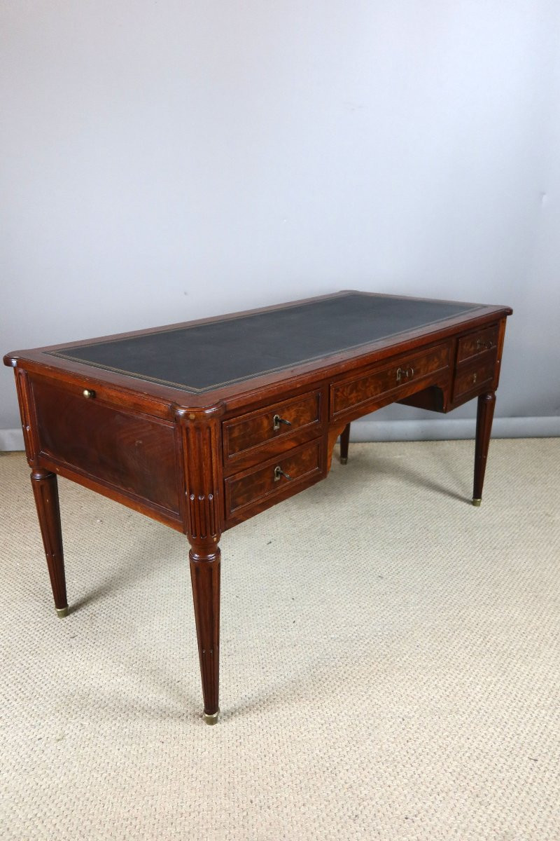 Louis XVI Mahogany Desk, Mid-19th Century-photo-4
