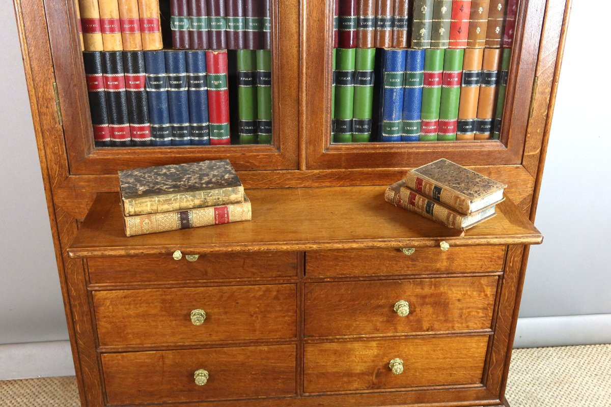 Bibliothèque en chêne XIXème siècle-photo-2