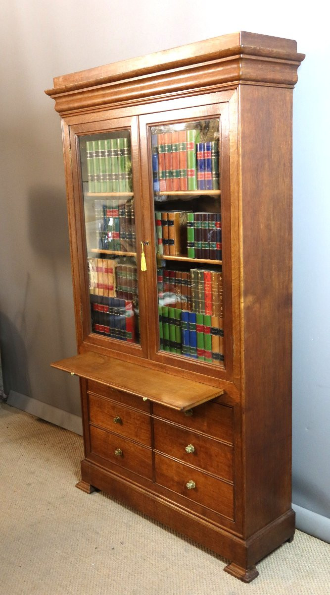 Bibliothèque en chêne XIXème siècle-photo-5