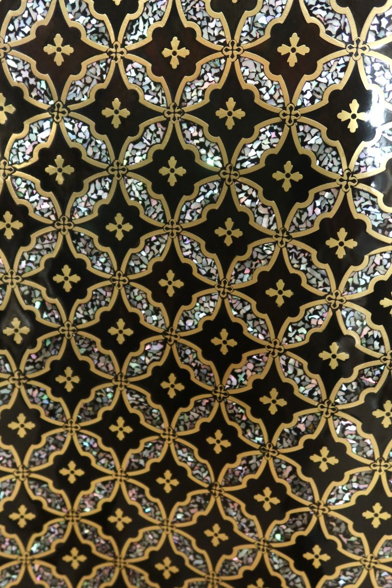 Buffet d'appui en marqueterie de bronze et de nacre Napoléon III-photo-3
