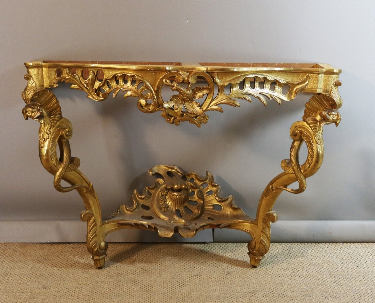 console en bois doré XIX-photo-1