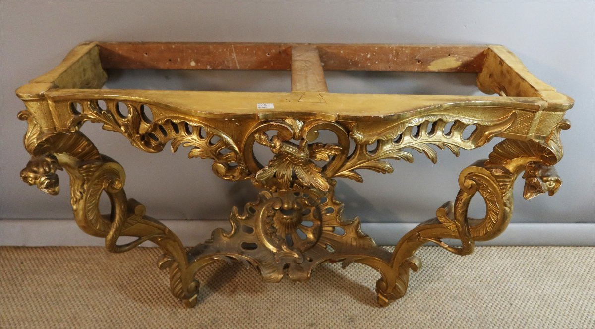 console en bois doré XIX-photo-8
