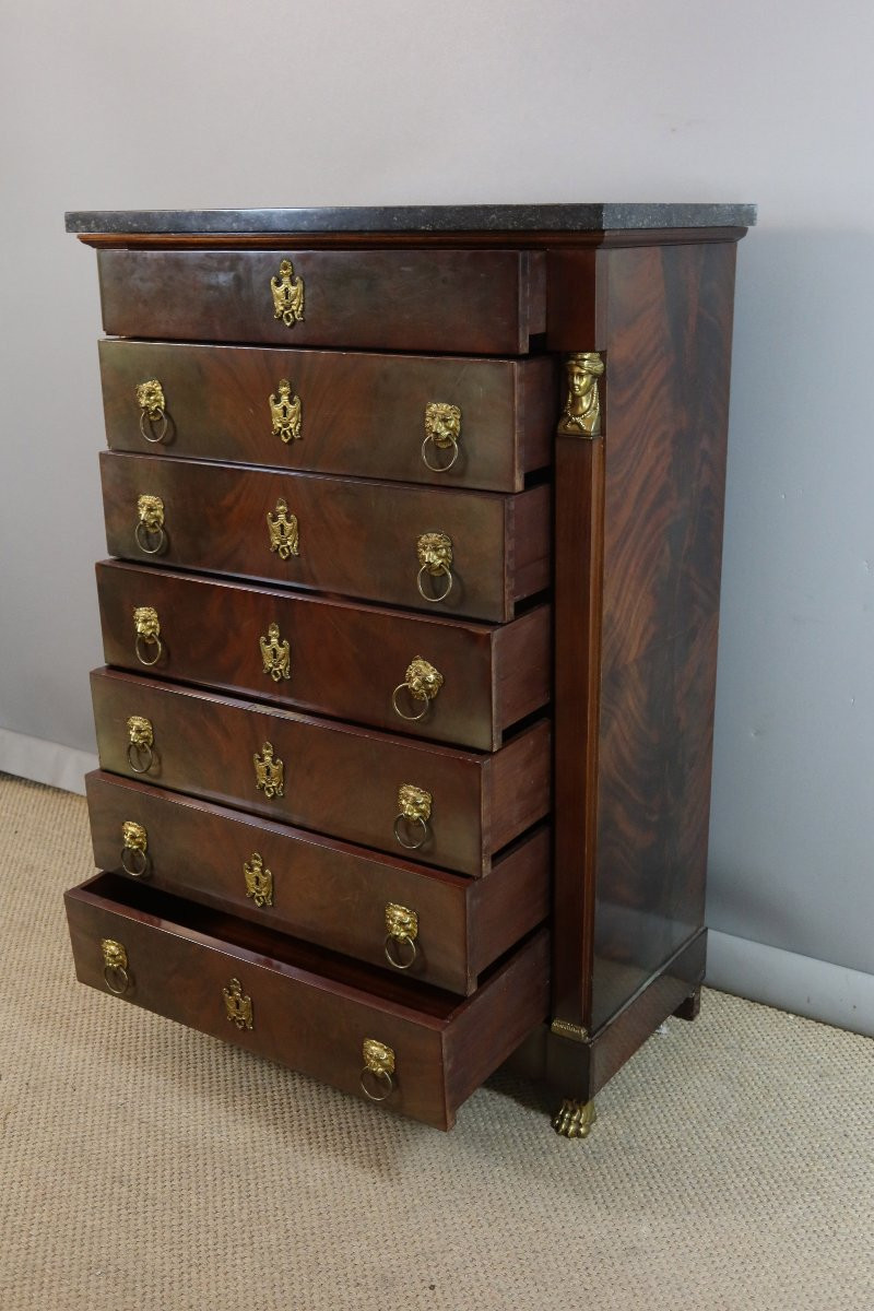 Empire Style Mahogany Chest Of Drawers-photo-5