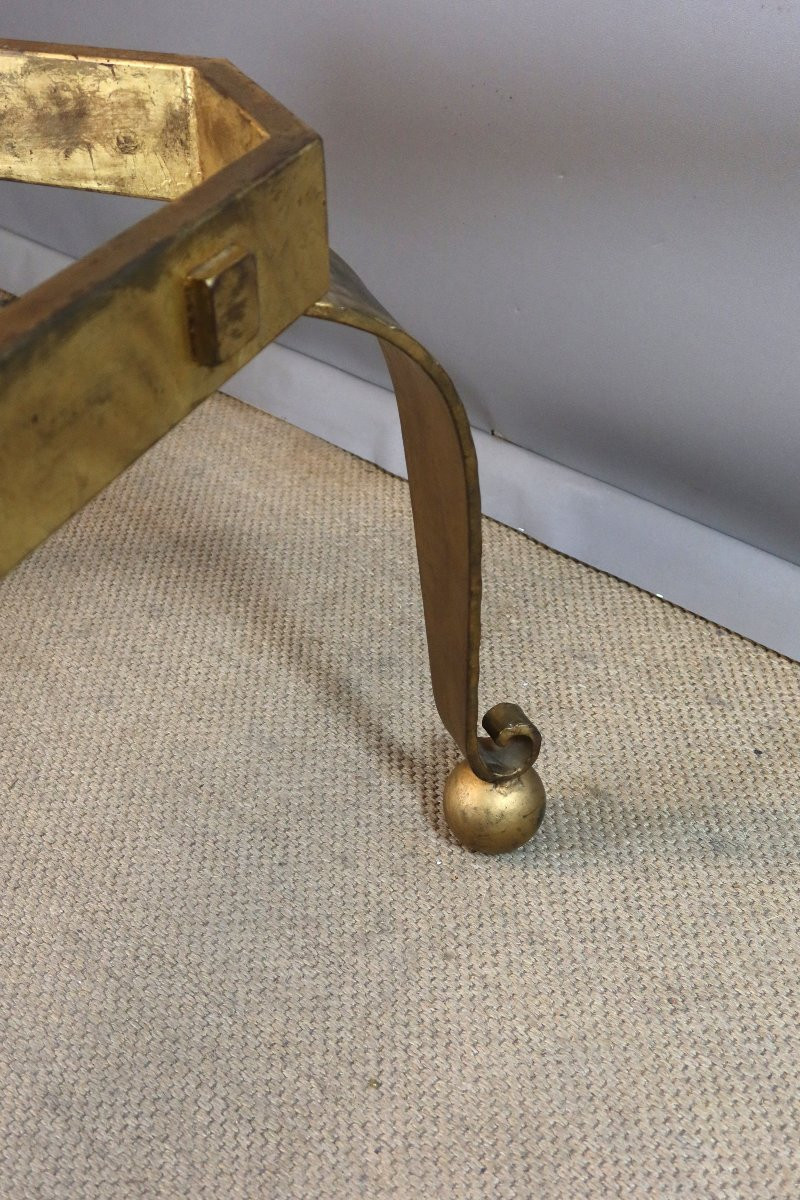 Table And Its Eight Seats In Gilded Iron-photo-1