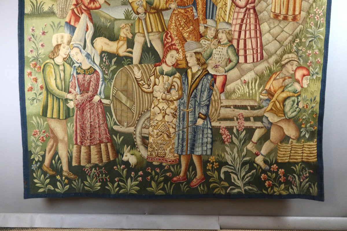 Tapisserie d'Aubusson " la cité médiévale"-photo-2