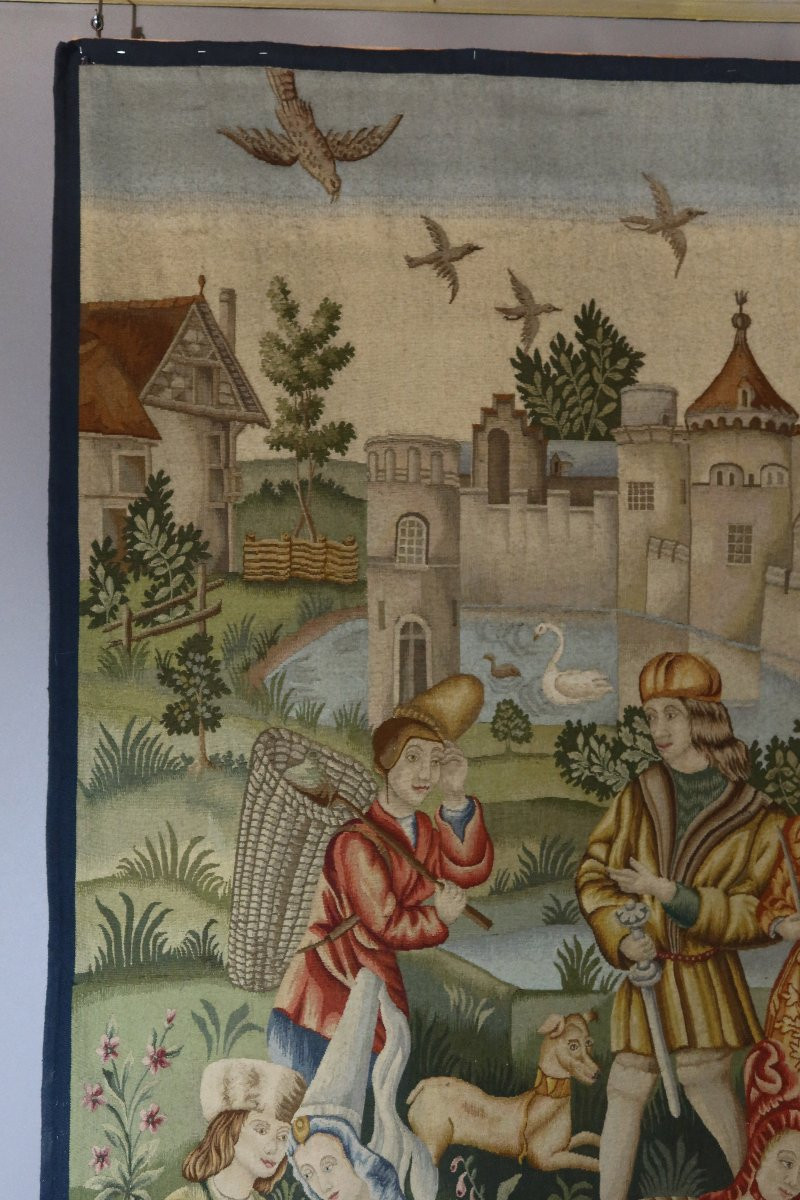 Tapisserie d'Aubusson " la cité médiévale"-photo-1