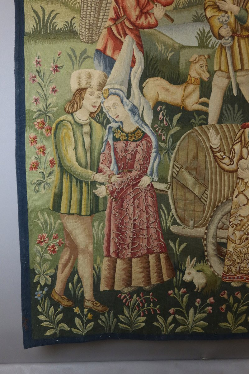 Tapisserie d'Aubusson " la cité médiévale"-photo-2
