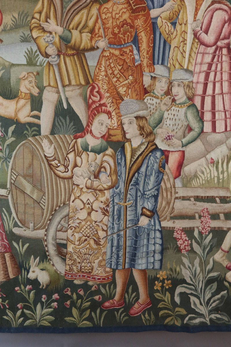 Tapisserie d'Aubusson " la cité médiévale"-photo-4