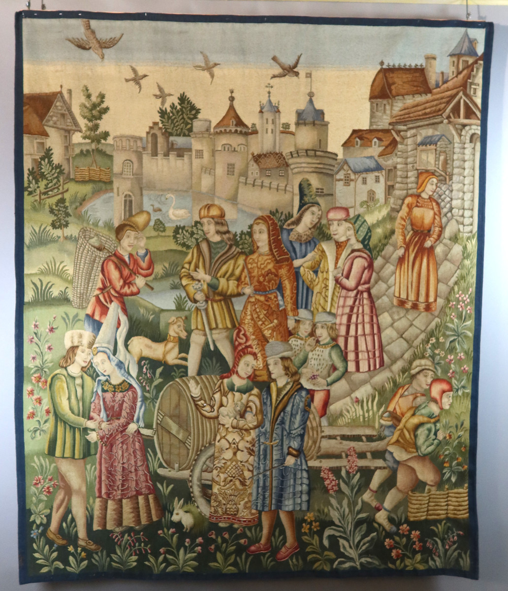Tapisserie d'Aubusson " la cité médiévale"