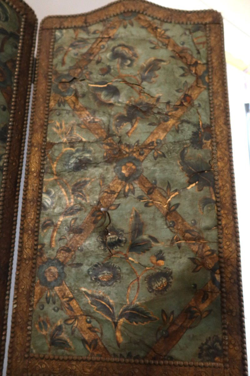 17th Century Cordoba Leather Screen-photo-2