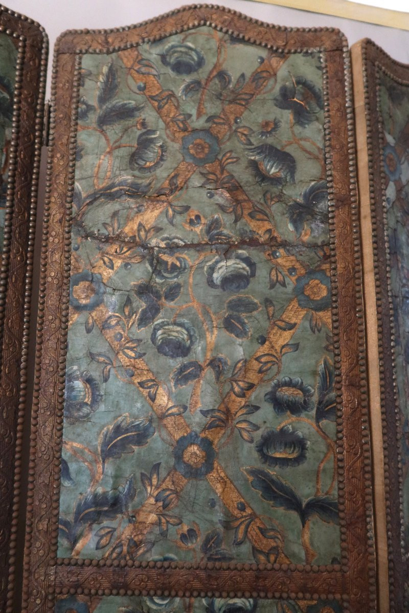 17th Century Cordoba Leather Screen-photo-3