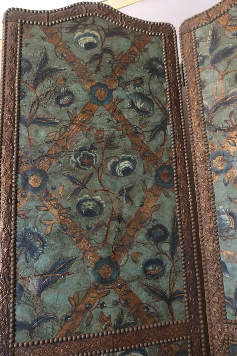 17th Century Cordoba Leather Screen-photo-4