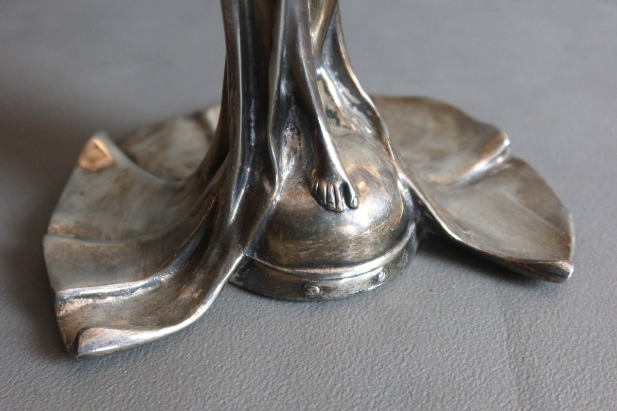 Pair Of Art Nouveau Bronze Candlesticks-photo-3