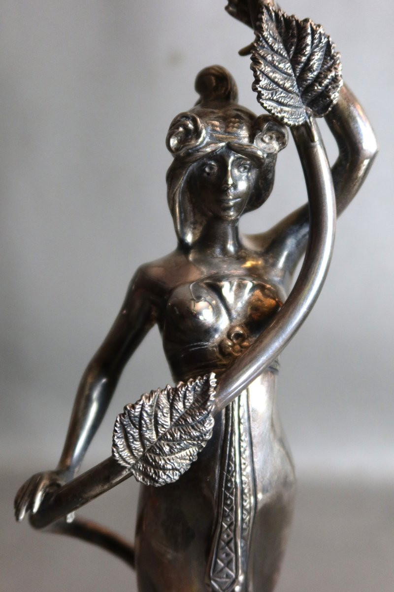 Pair Of Art Nouveau Bronze Candlesticks-photo-4