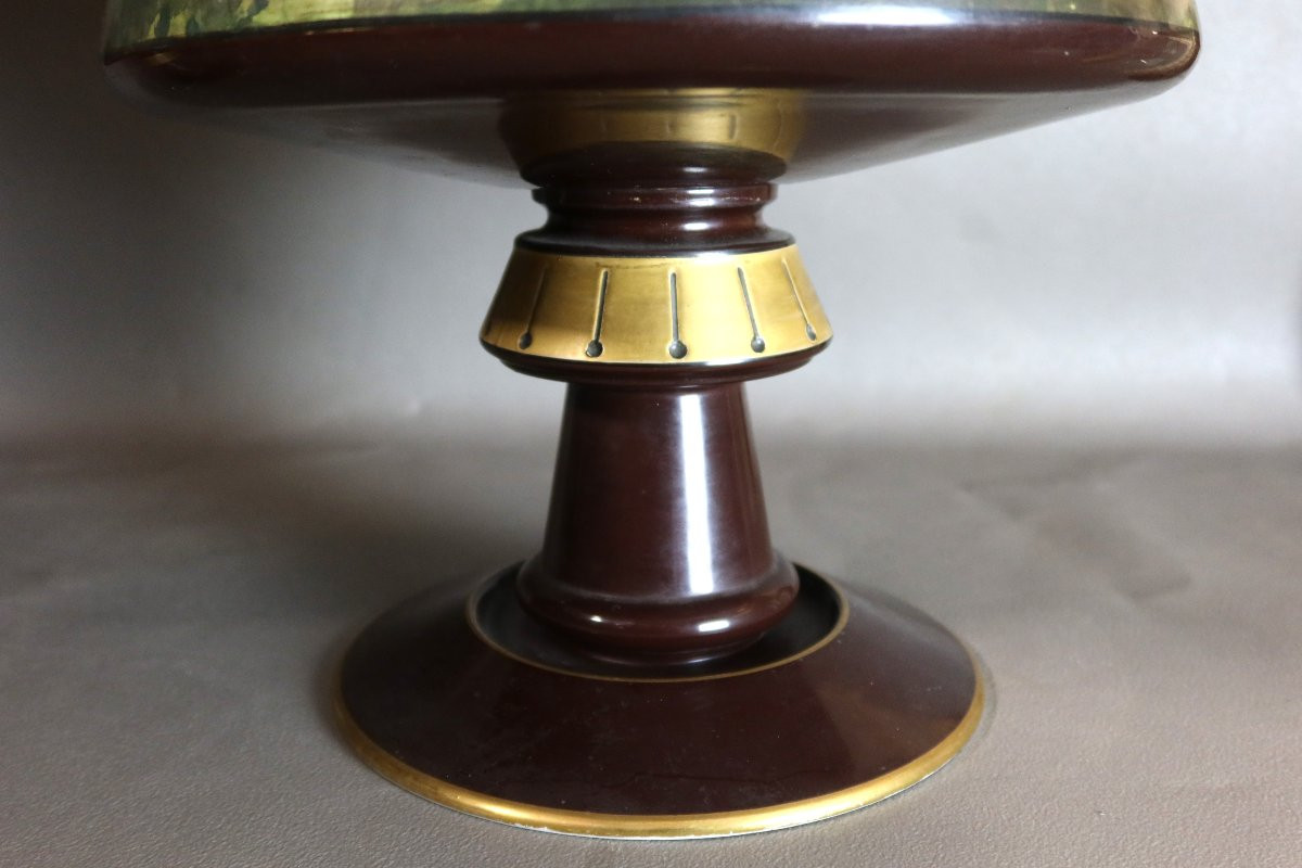 Paire de très grands vases Creil et Montereau , Lebeuf Milliet & Cie (1840-1876)-photo-2