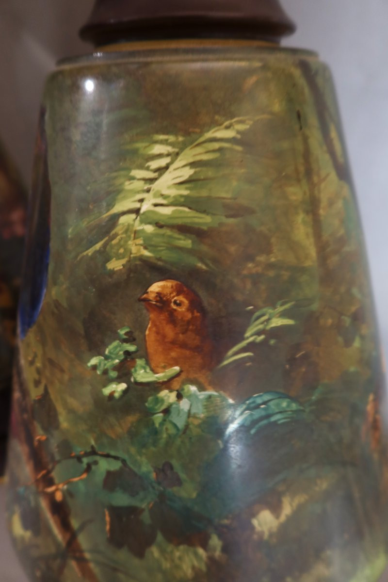 Paire de très grands vases Creil et Montereau , Lebeuf Milliet & Cie (1840-1876)-photo-3