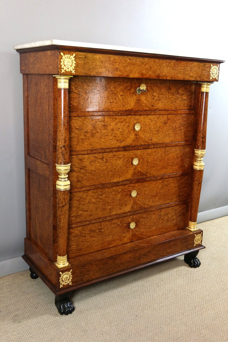 Empire Style 19th Century Amboyna Burl Weekly Organizer-photo-2