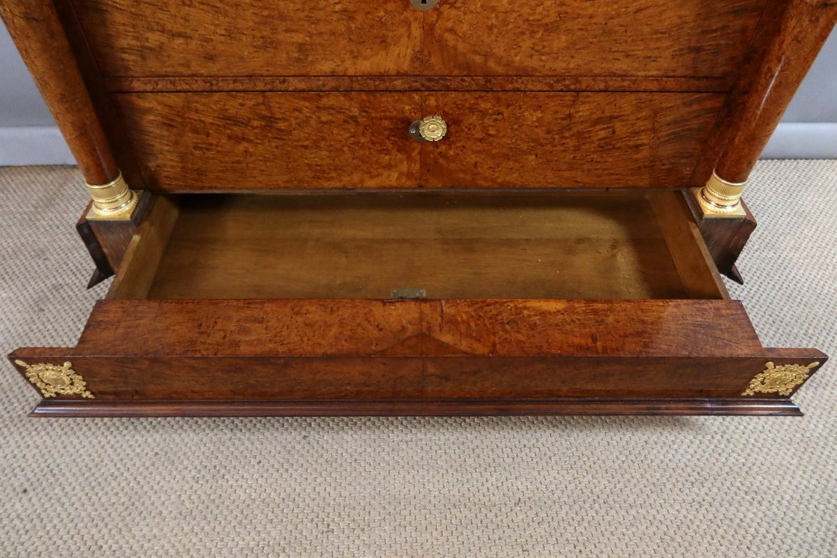 Empire Style 19th Century Amboyna Burl Weekly Organizer-photo-4