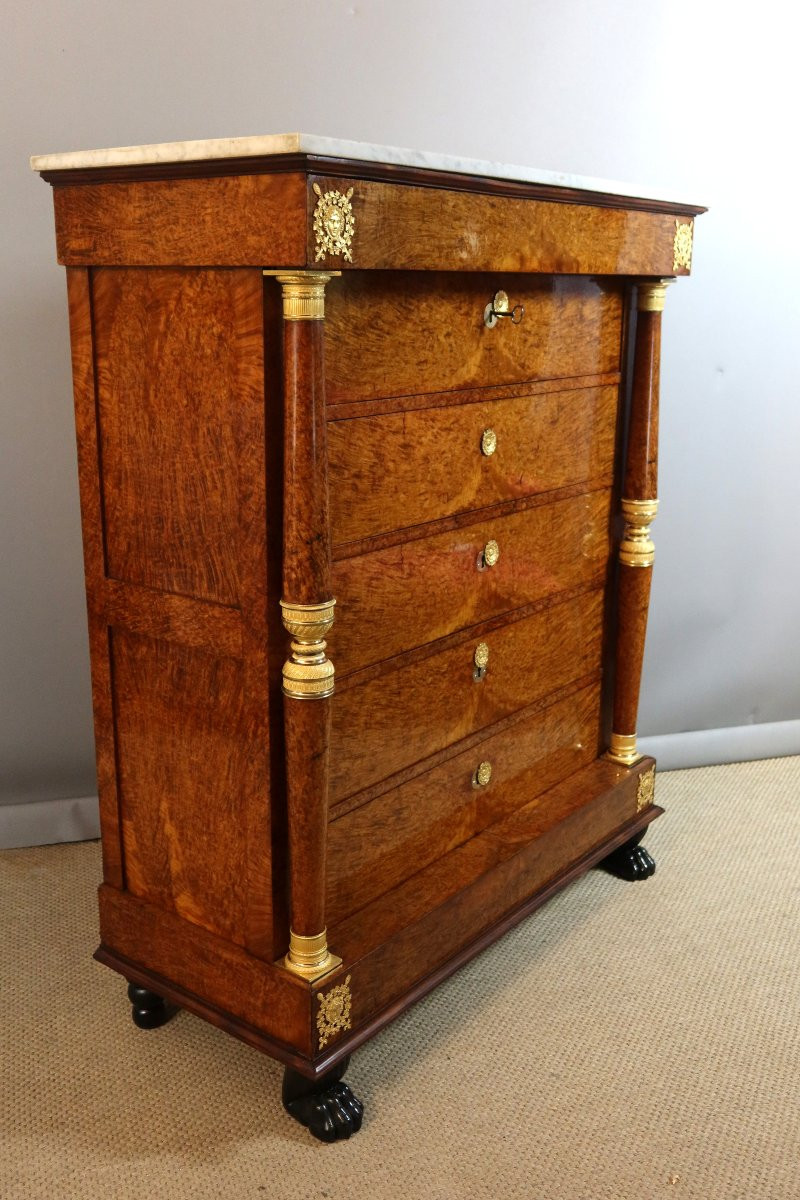 Empire Style 19th Century Amboyna Burl Weekly Organizer-photo-7