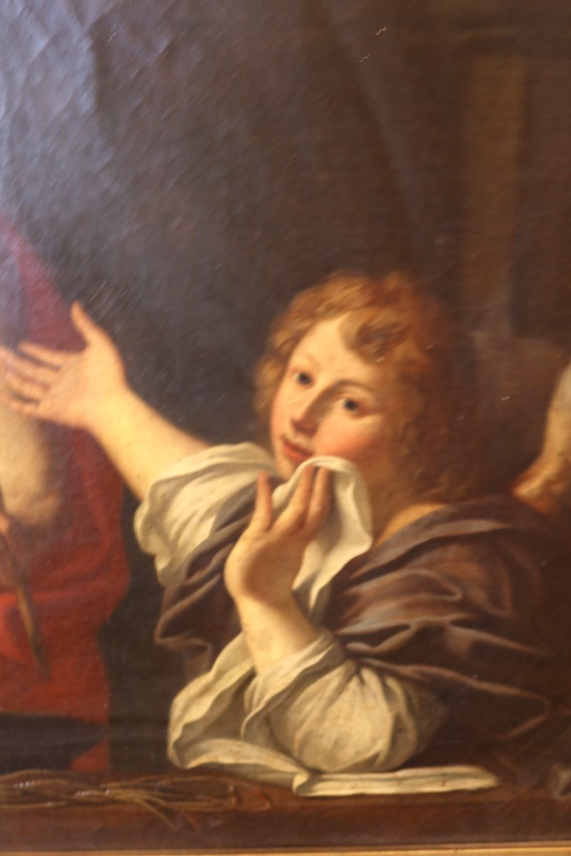 Painting "christ With The Crown Of Thorns" 18th Century-photo-1