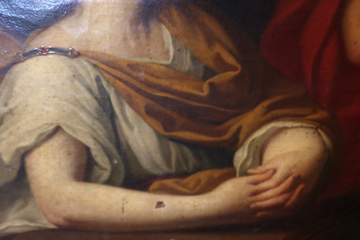 Painting "christ With The Crown Of Thorns" 18th Century-photo-4