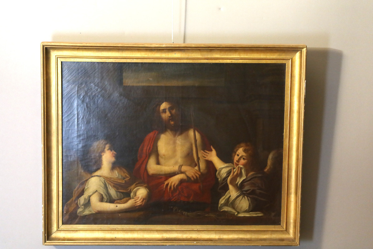 Painting "christ With The Crown Of Thorns" 18th Century