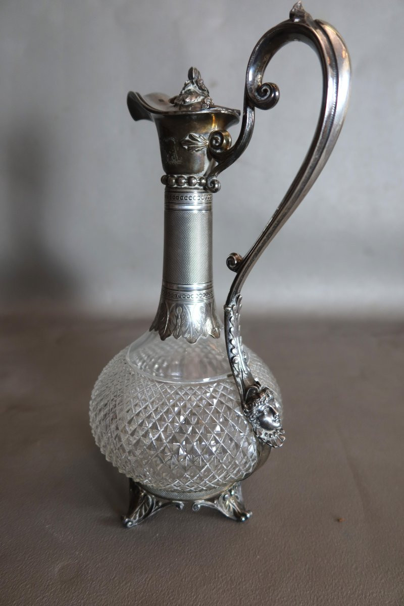 Aiguière en cristal et argent-photo-3