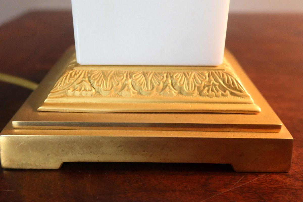 Pair Of Marble And Porcelain Lamps-photo-3