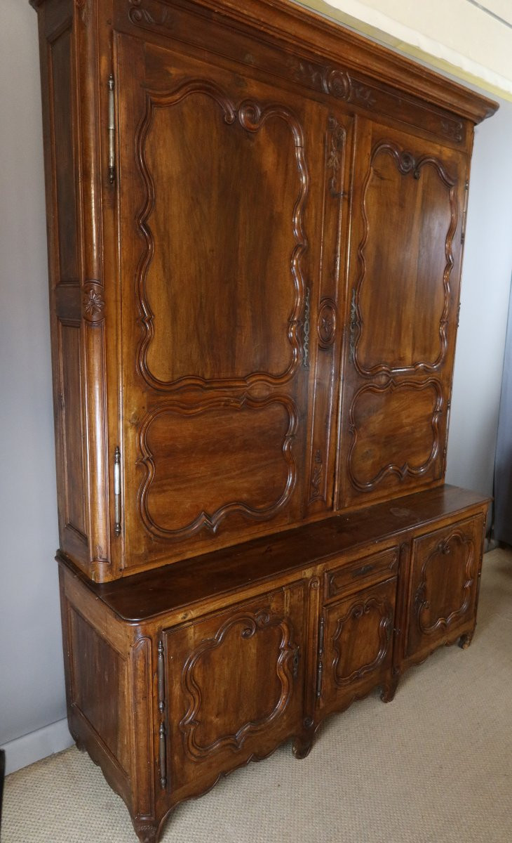 Two-part Walnut Buffet, 18th Century-photo-5