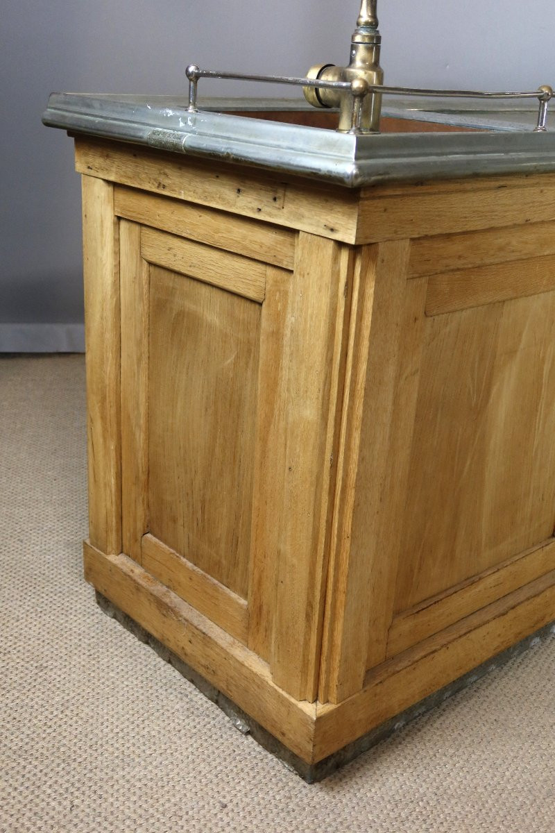 Large Oak Bar From The Early 20th Century.-photo-2