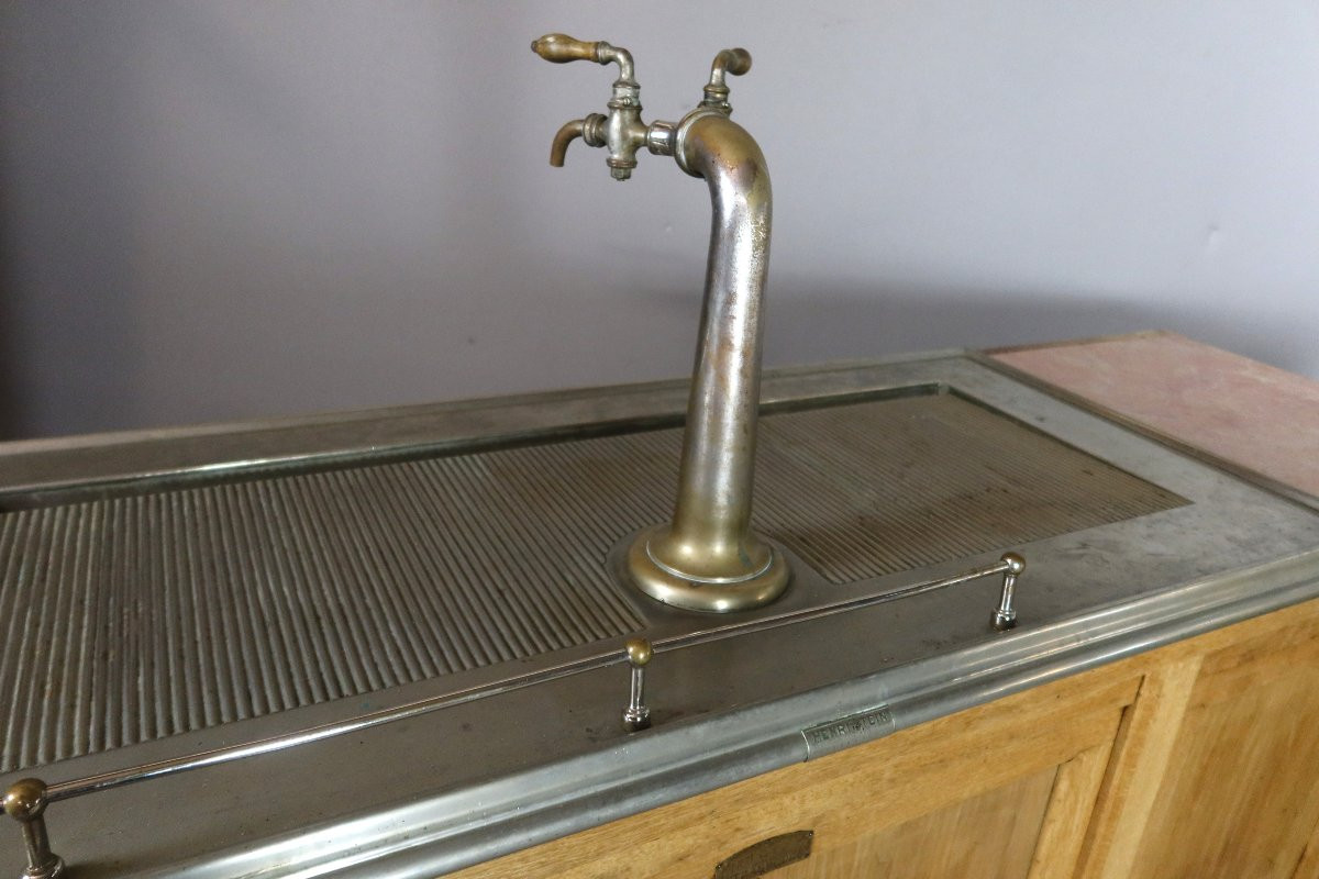 Large Oak Bar From The Early 20th Century.-photo-4