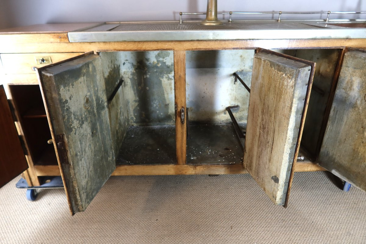 Large Oak Bar From The Early 20th Century.-photo-6