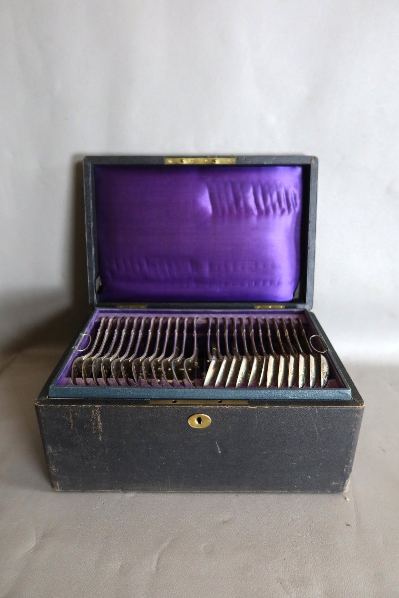 Ménagère en métal argenté 73 pièces dans son coffret -photo-2