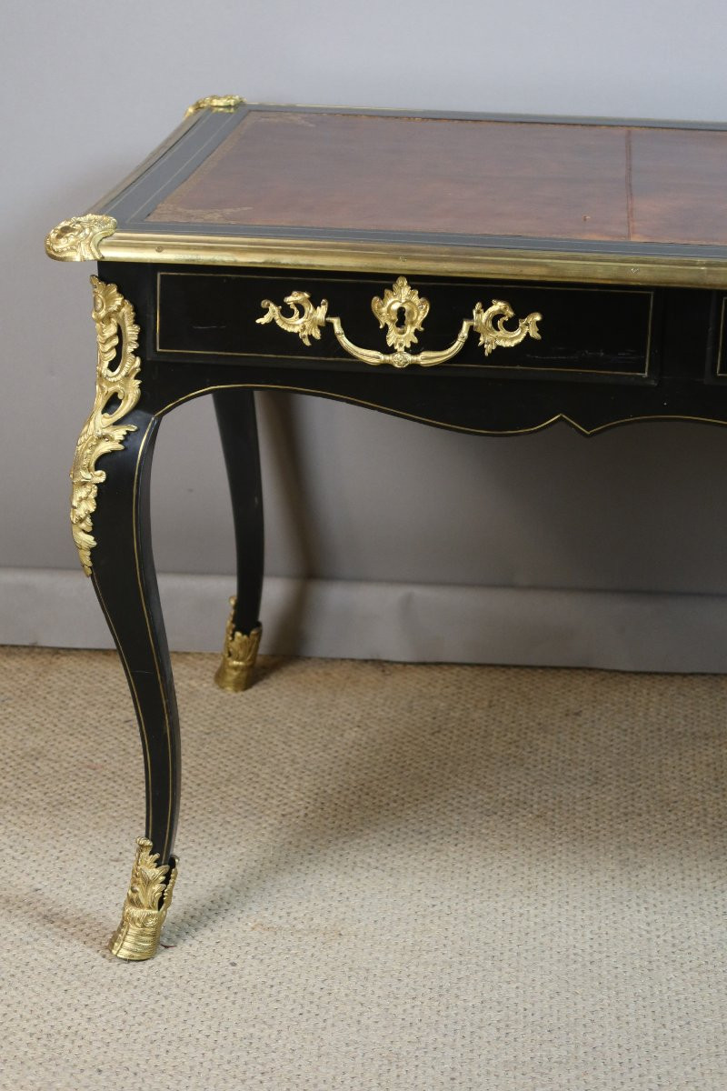 Bureau plat style Louis XV époque XIXème siècle-photo-3