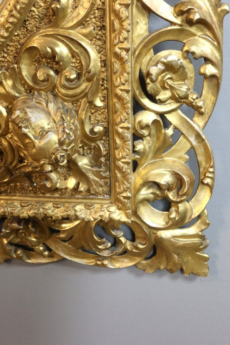 Large Carved And Gilded Wooden Frame-photo-2