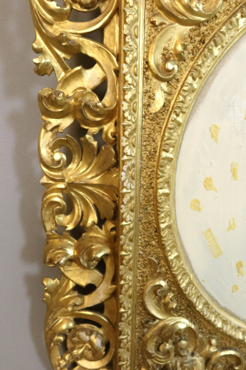 Large Carved And Gilded Wooden Frame-photo-4