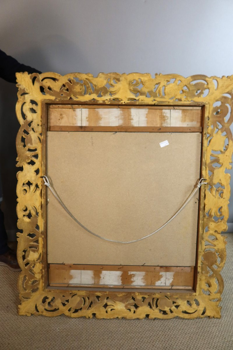 Large Carved And Gilded Wooden Frame-photo-6