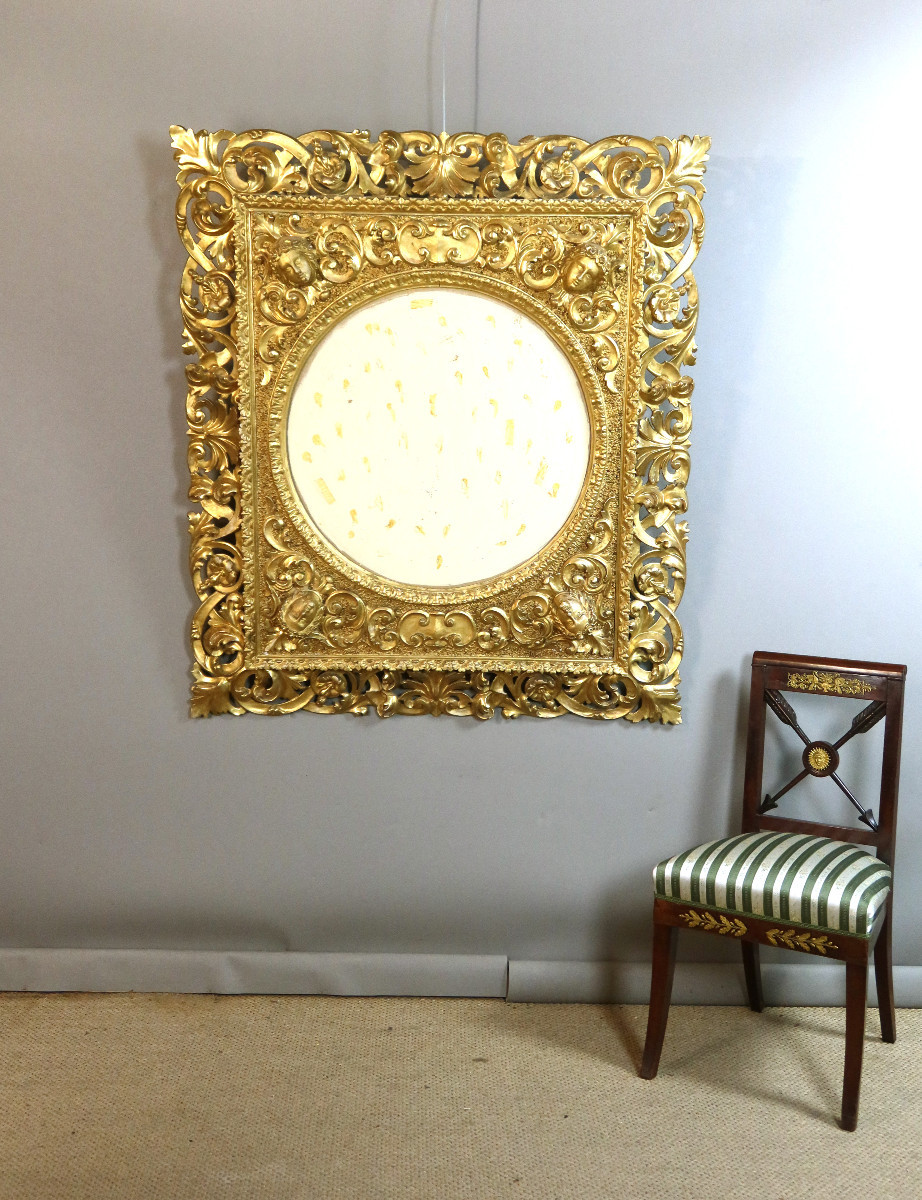 Large Carved And Gilded Wooden Frame