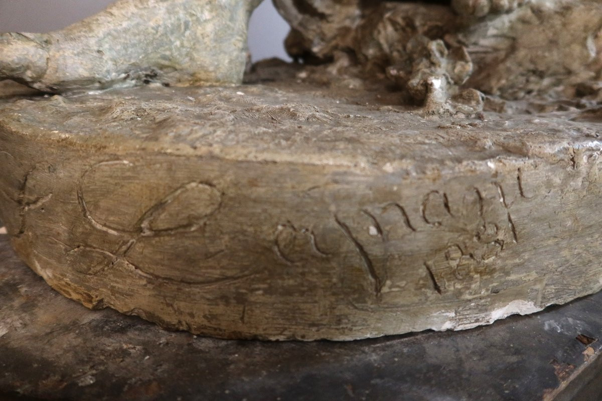Large Plaster Cast From The Studio, Signed And Dated 1881-photo-4