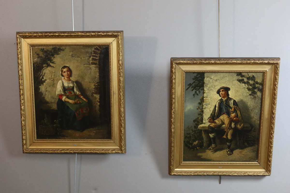 Pair Of Paintings Signed A. Léonard, 19th Century