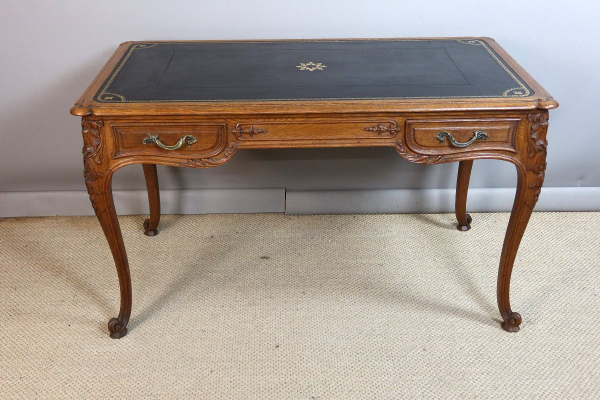 Bureau en chêne sculpté-photo-2