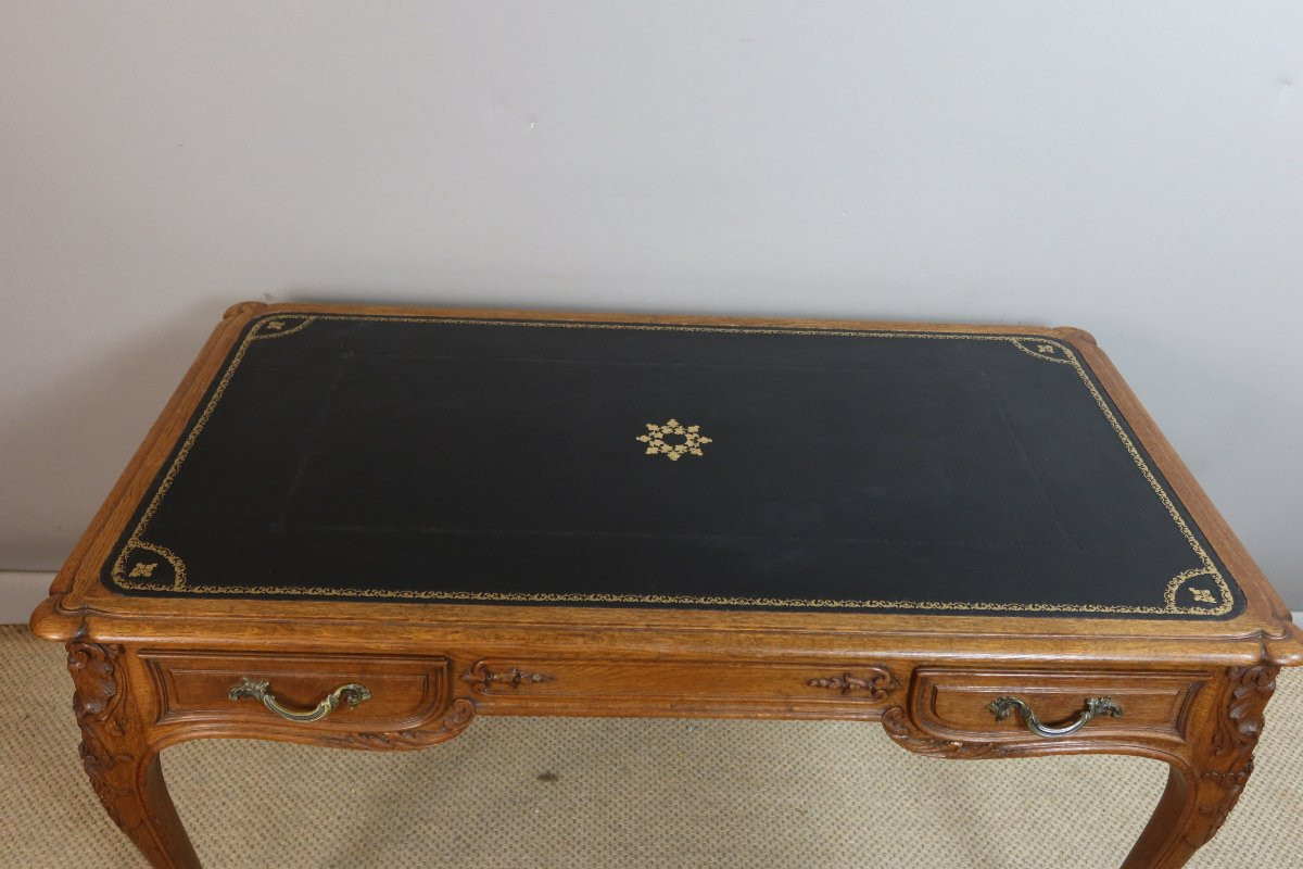 Bureau en chêne sculpté-photo-3