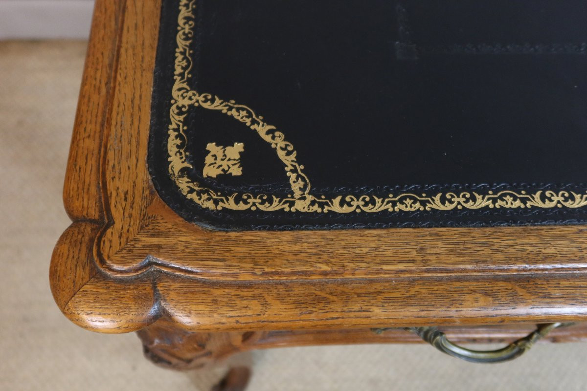 Bureau en chêne sculpté-photo-4