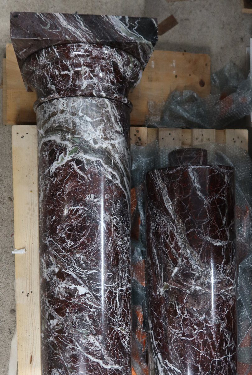 Paire de colonnes en marbre -photo-2