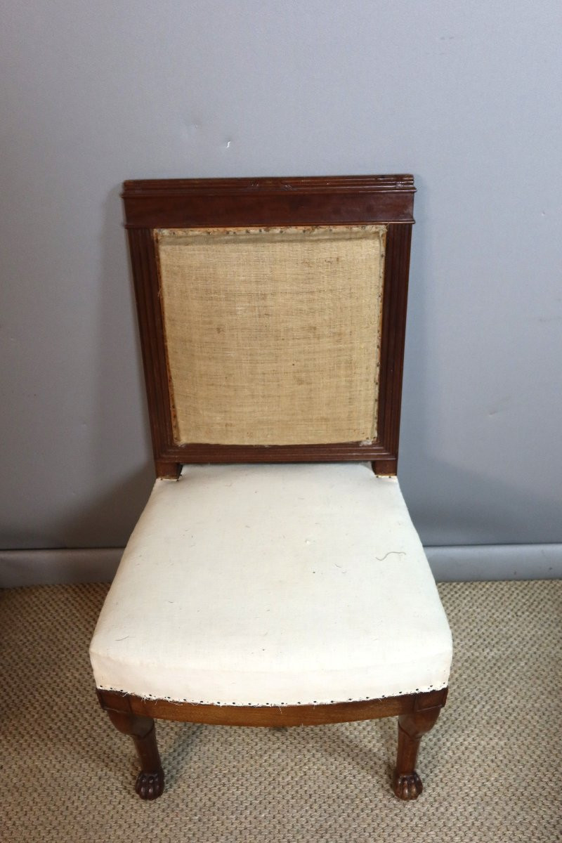 Suite de six chaises époque Empire-photo-5