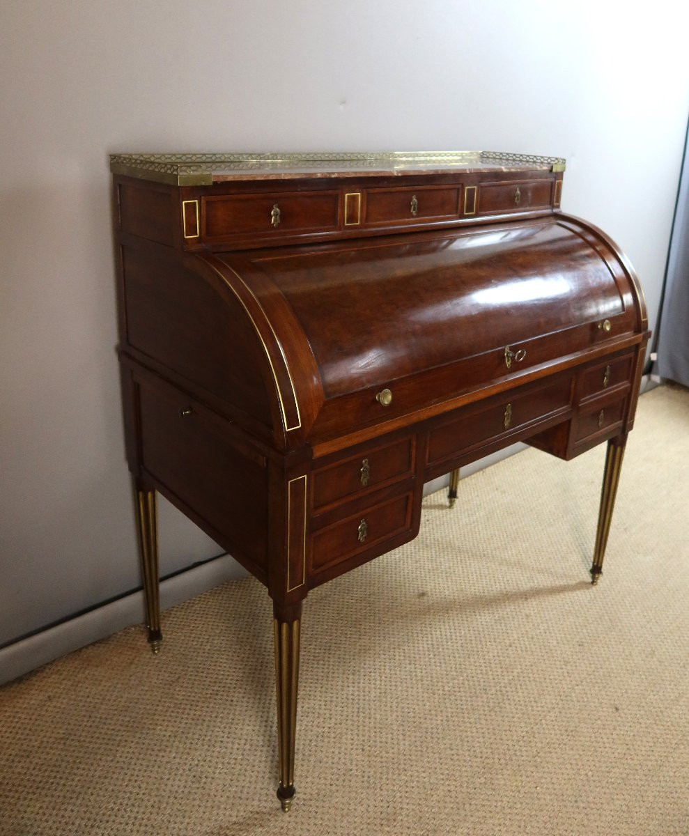 Bureau cylindre Louis XVI-photo-1
