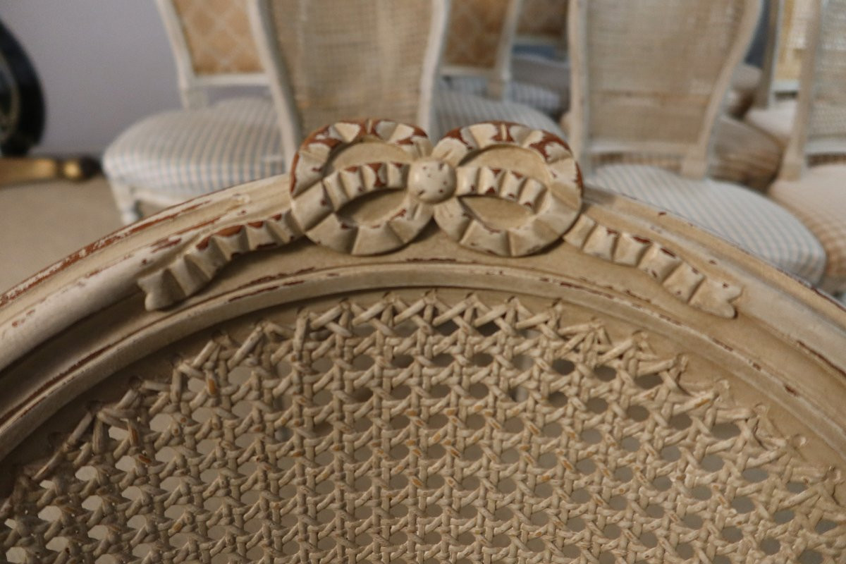 Suite de 14 chaises style Louis XVI-photo-3