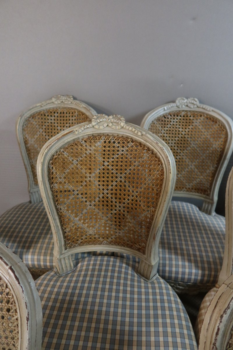 Suite de 14 chaises style Louis XVI-photo-6