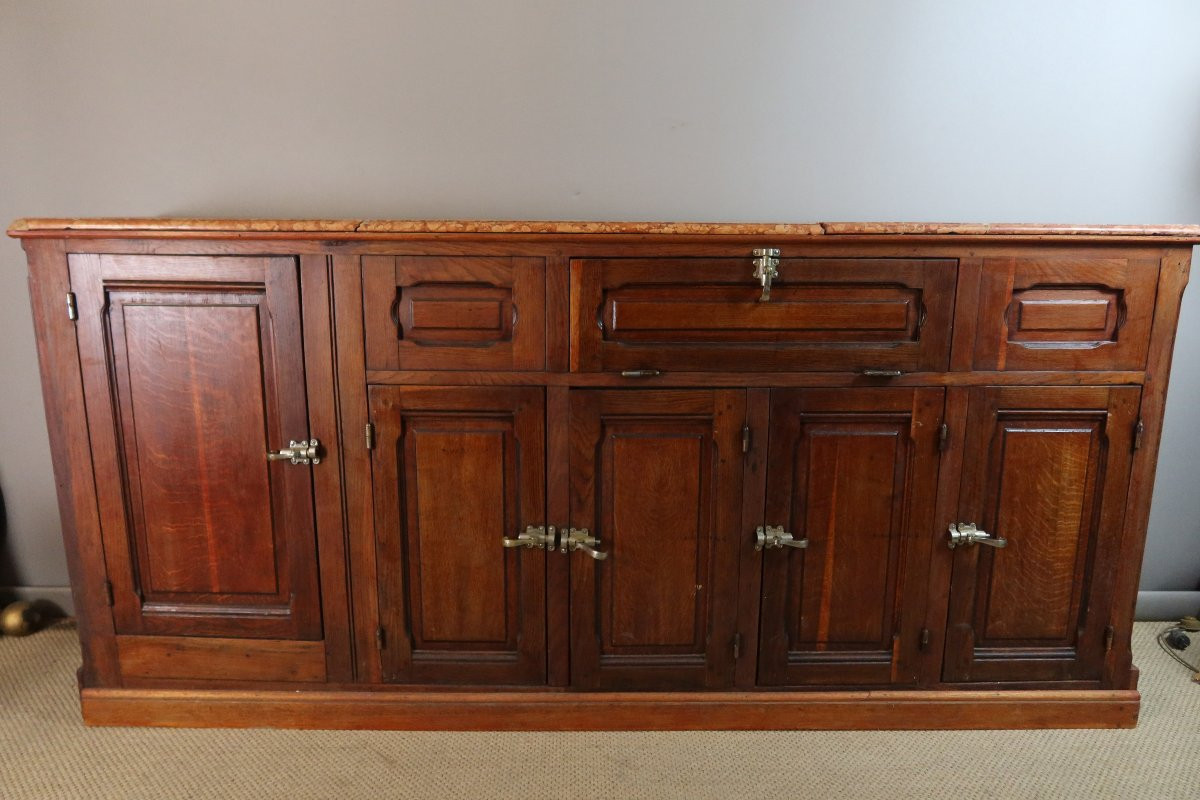 Grand bar et son meuble arrière en chêne-photo-3